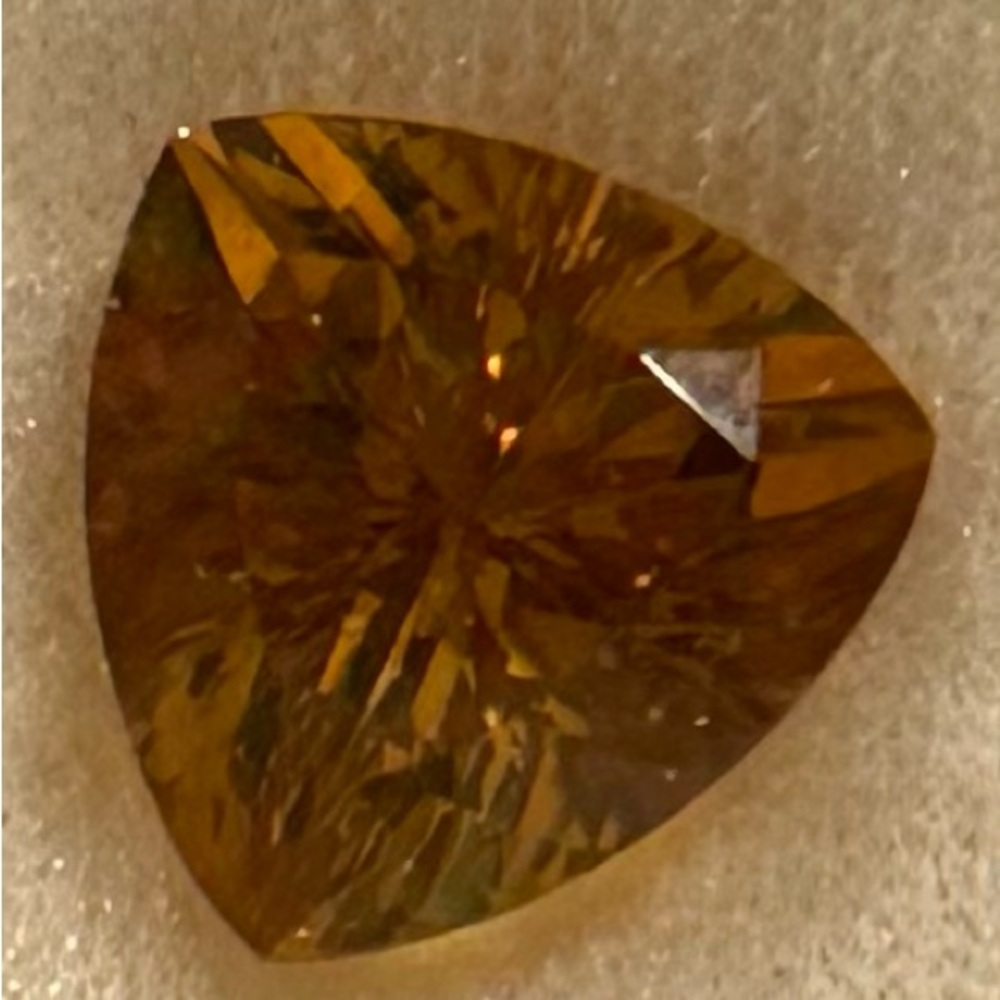 6.61ct Brazilian Citrine Trillion Cut 14x14mm Loose Gemstone